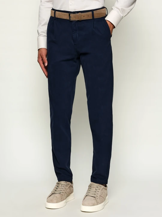 Zdjęcie produktu Eleventy Spodnie jogger | Slim Fit | z dodatkiem kaszmiru granatowy