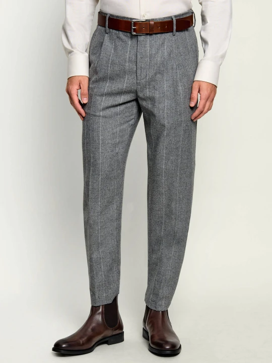 Zdjęcie produktu Eleventy Wełniane spodnie jogger | Tapered fit | z dodatkiem kaszmiru szary