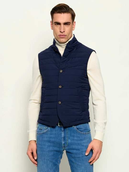Zdjęcie produktu Eleventy Wełniany bezrękawnik | Slim Fit granatowy
