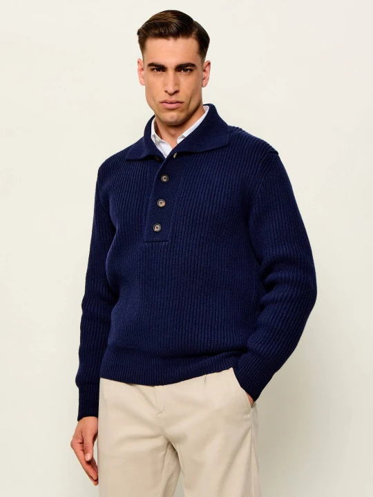 Zdjęcie produktu Eleventy Wełniany sweter | Relaxed fit granatowy