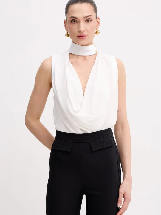 Zdjęcie produktu Elisabetta Franchi bluzka damska z wiskozy beżowy