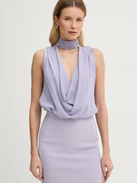 Zdjęcie produktu Elisabetta Franchi bluzka damska z wiskozy fioletowy