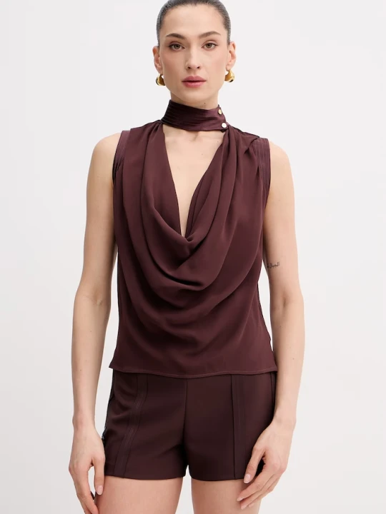 Zdjęcie produktu Elisabetta Franchi bluzka damska z wiskozy brązowy