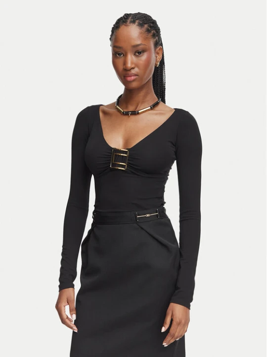 Zdjęcie produktu Elisabetta Franchi Bluzka MD-005-67E2-V280 Czarny Slim Fit