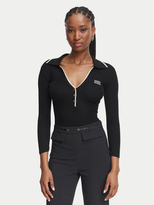Zdjęcie produktu Elisabetta Franchi Bluzka MK-17B-66E2-V300 Czarny Slim Fit