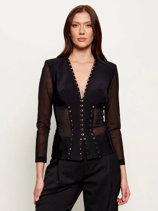 Zdjęcie produktu Elisabetta Franchi Bluzka | Slim Fit czarny