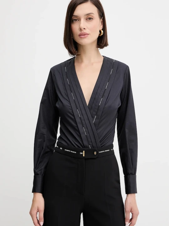 Zdjęcie produktu Elisabetta Franchi body bawełniane granatowy