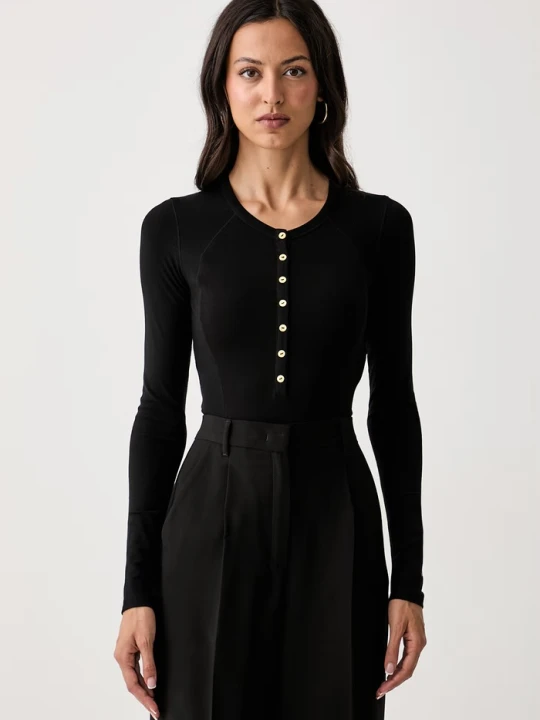 Zdjęcie produktu Elisabetta Franchi body damskie z dodatkiem wełny czarny