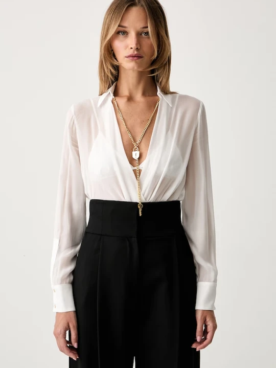 Zdjęcie produktu Elisabetta Franchi body damskie z wiskozy biały