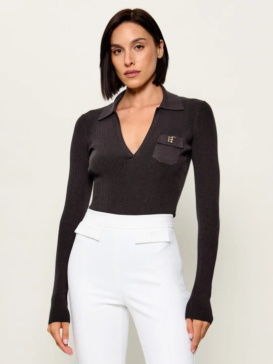 Zdjęcie produktu Elisabetta Franchi Body | Slim Fit | z dodatkiem jedwabiu brązowy