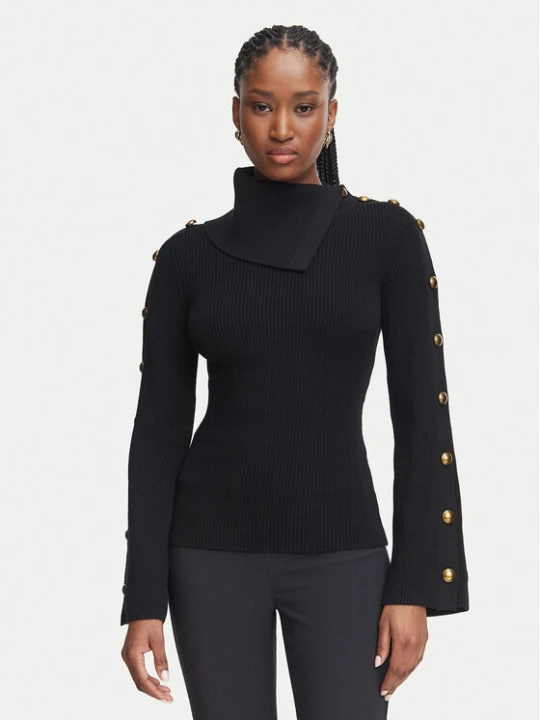 Zdjęcie produktu Elisabetta Franchi Golf MK-03S-66E2-V420 Czarny Slim Fit