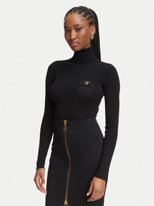 Zdjęcie produktu Elisabetta Franchi Golf MK-05B-66E2-V350 Czarny Slim Fit