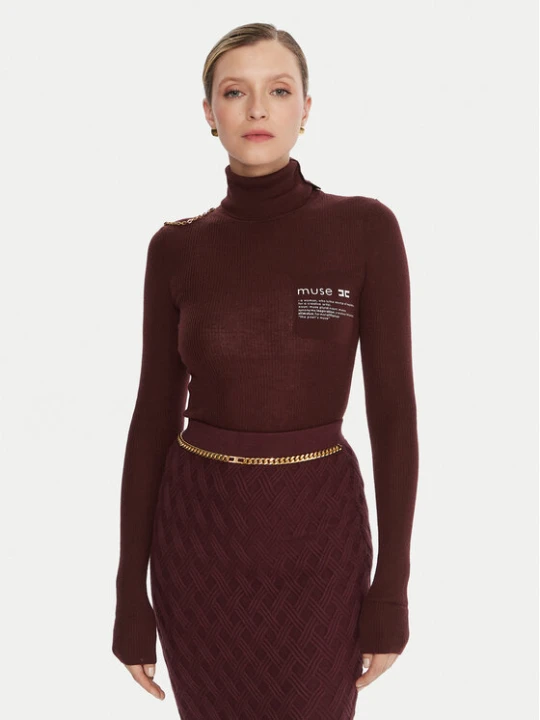 Zdjęcie produktu Elisabetta Franchi Golf MK-43B-57E2-V320 Bordowy Regular Fit