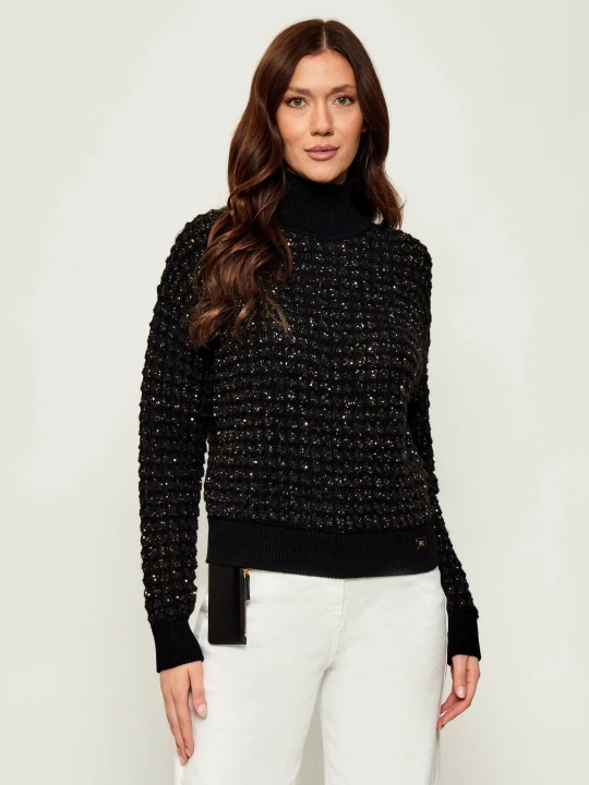 Zdjęcie produktu Elisabetta Franchi Golf | Regular Fit | z dodatkiem wełny czarny