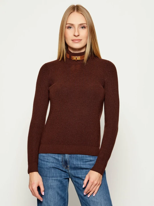 Zdjęcie produktu Elisabetta Franchi Golf | Regular Fit | z dodatkiem wełny brązowy