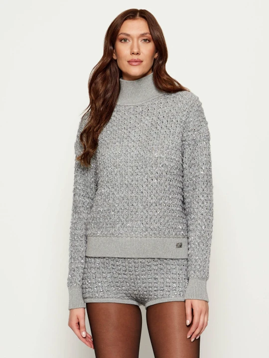 Zdjęcie produktu Elisabetta Franchi Golf | Regular Fit | z dodatkiem wełny szary