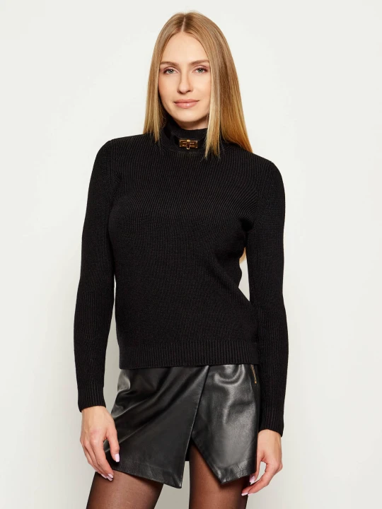 Zdjęcie produktu Elisabetta Franchi Golf | Slim Fit | z dodatkiem wełny czarny