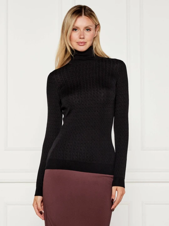 Zdjęcie produktu Elisabetta Franchi Golf | Slim Fit | z dodatkiem wełny czarny