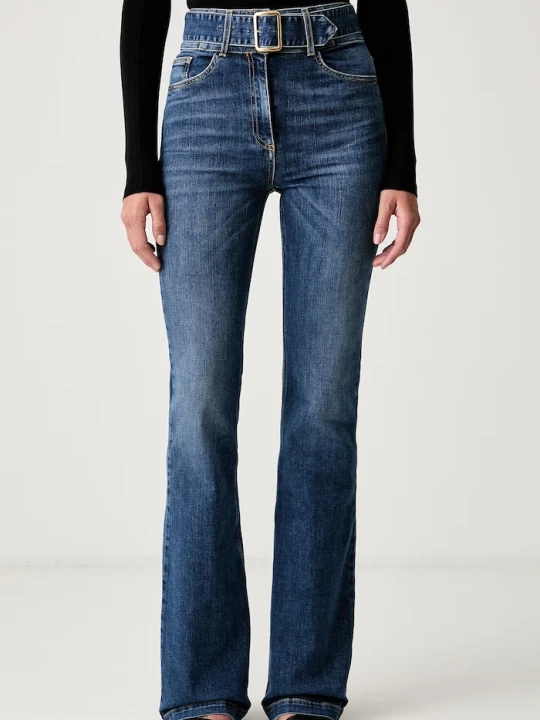 Zdjęcie produktu Elisabetta Franchi jeansy flare damskie niebieski