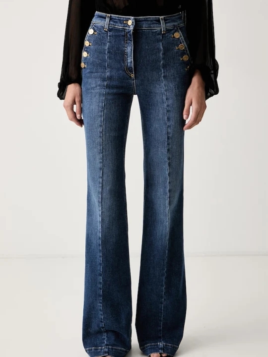 Zdjęcie produktu Elisabetta Franchi jeansy flare damskie niebieski