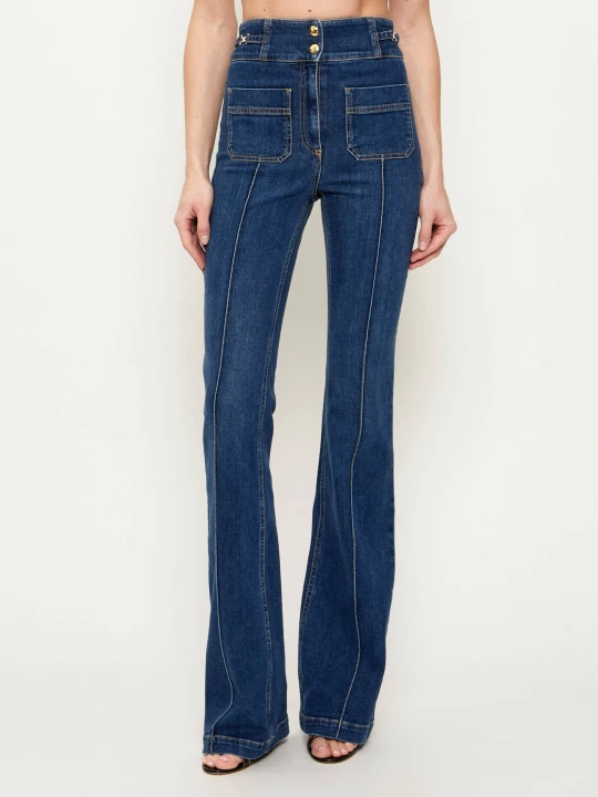 Zdjęcie produktu Elisabetta Franchi Jeansy | flare fit granatowy