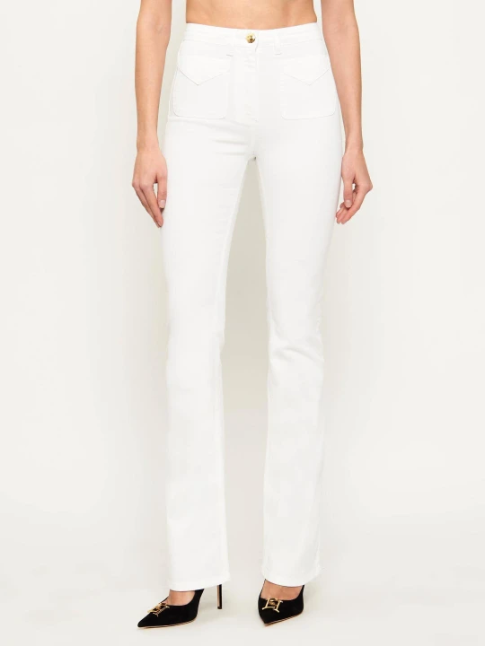 Zdjęcie produktu Elisabetta Franchi Jeansy | flare fit biały