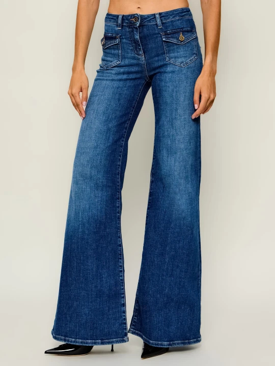Zdjęcie produktu Elisabetta Franchi Jeansy | flare fit granatowy