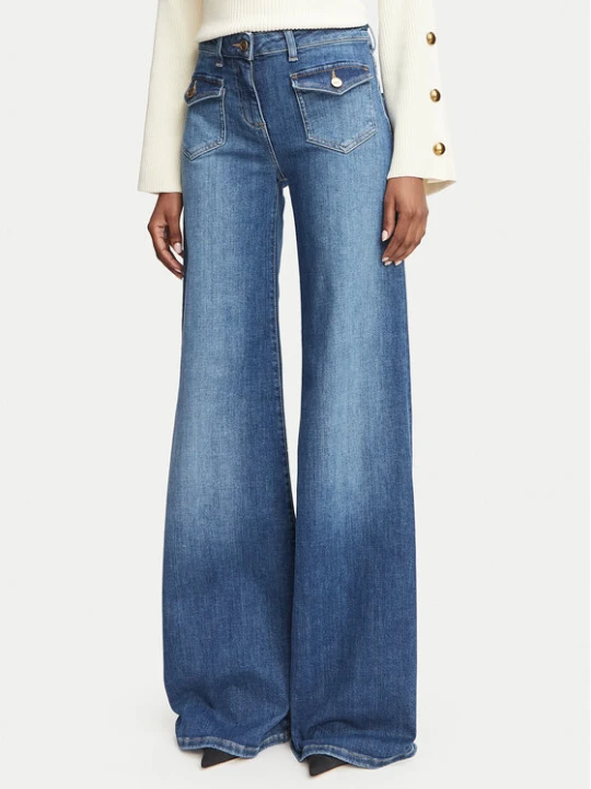 Zdjęcie produktu Elisabetta Franchi Jeansy PJ-18N-66E2-V420 Niebieski Wide Leg