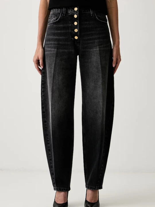 Zdjęcie produktu Elisabetta Franchi jeansy relaxed fit damskie czarny