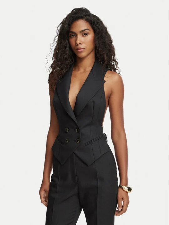 Zdjęcie produktu Elisabetta Franchi Kamizelka GL-005-67E2-V390 Czarny Slim Fit