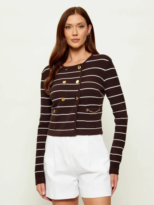 Zdjęcie produktu Elisabetta Franchi Kardigan | Cropped Fit brązowy
