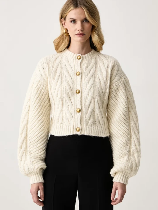 Zdjęcie produktu Elisabetta Franchi kardigan damski z wełną alpaki beżowy