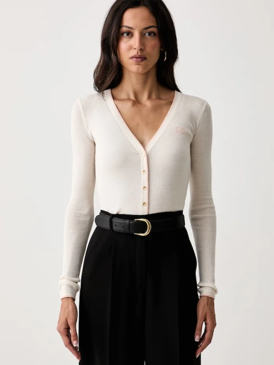 Zdjęcie produktu Elisabetta Franchi kardigan damski z wełną beżowy