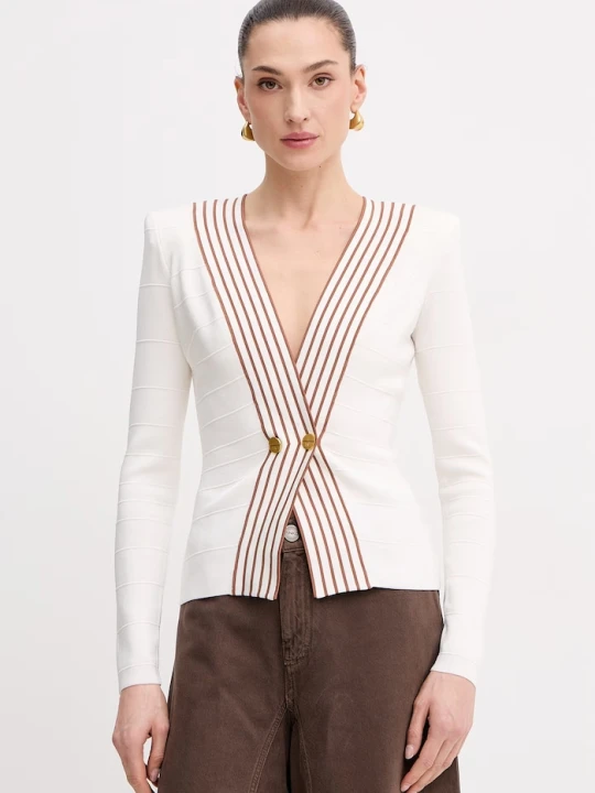 Zdjęcie produktu Elisabetta Franchi kardigan damski z wiskozą beżowy