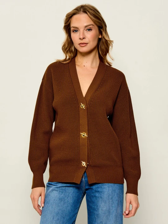 Zdjęcie produktu Elisabetta Franchi Kardigan | Oversize fit brązowy