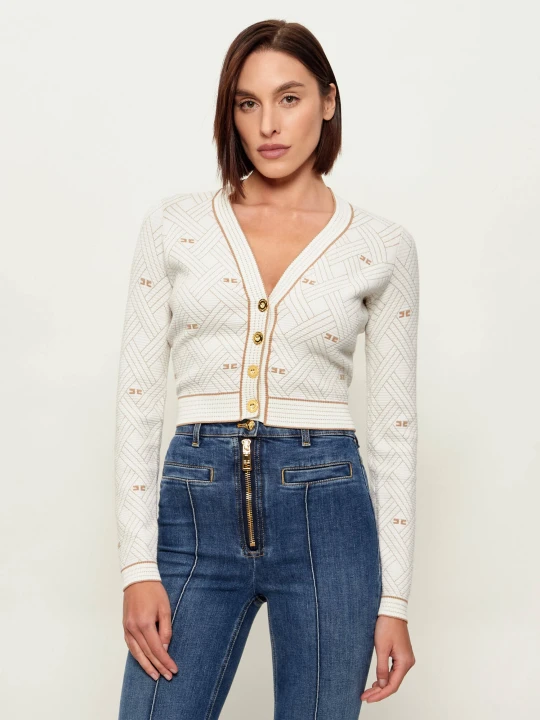 Zdjęcie produktu Elisabetta Franchi Kardigan | Slim Fit ecru