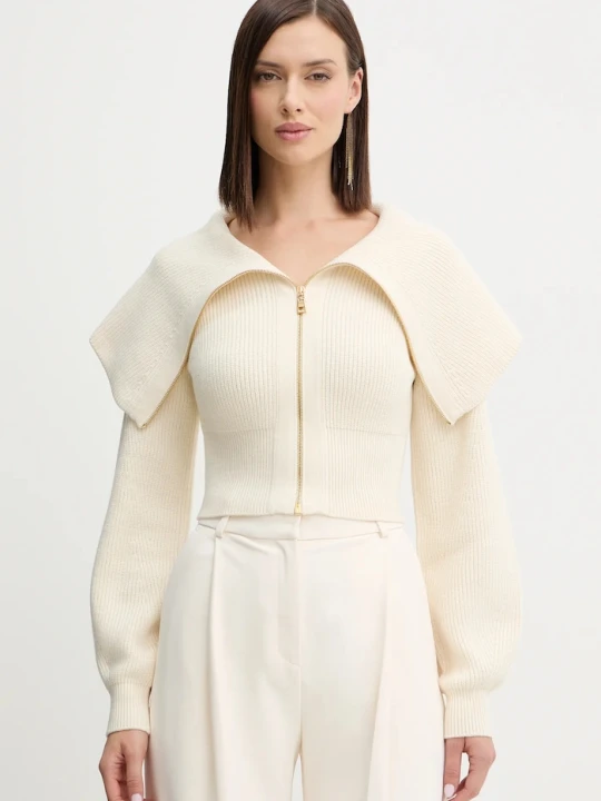 Zdjęcie produktu Elisabetta Franchi kardigan z dodatkiem wełny beżowy