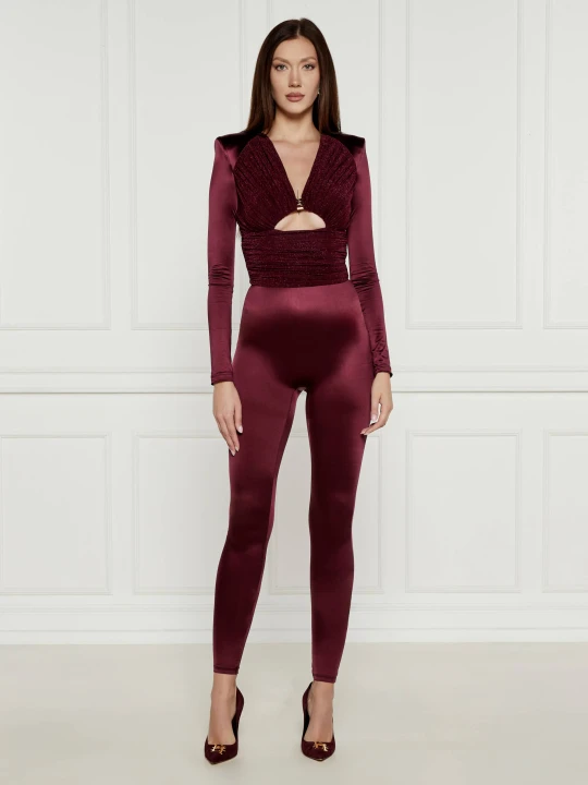 Zdjęcie produktu Elisabetta Franchi Kombinezon | Slim Fit bordowy