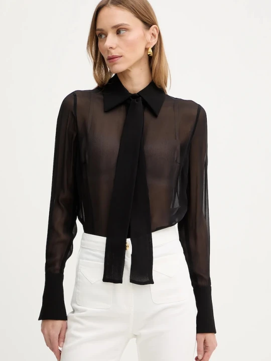 Zdjęcie produktu Elisabetta Franchi koszula jedwabna czarny