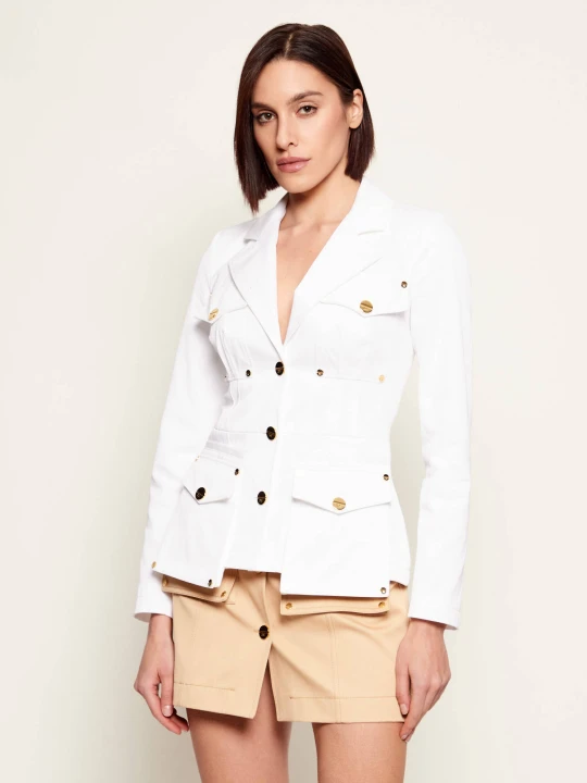 Zdjęcie produktu Elisabetta Franchi Kurtka jeansowa | Slim Fit biały