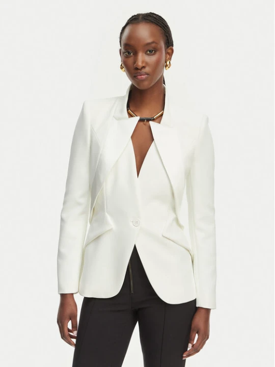 Zdjęcie produktu Elisabetta Franchi Marynarka GI-192-61E2-V490 Biały Regular Fit