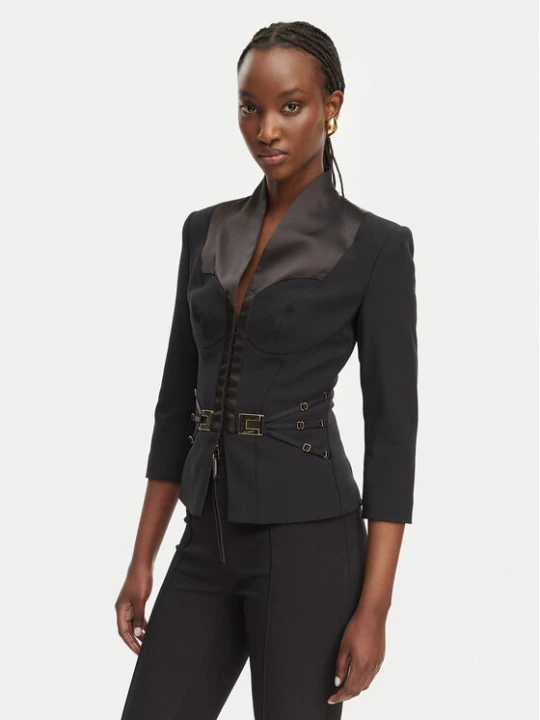 Zdjęcie produktu Elisabetta Franchi Marynarka GI-202-61E2-V590 Czarny Regular Fit