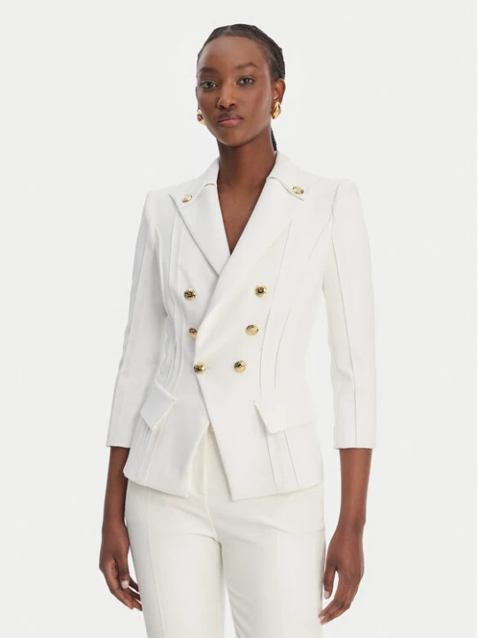 Zdjęcie produktu Elisabetta Franchi Marynarka GI-218-61E2-V780 Biały Regular Fit