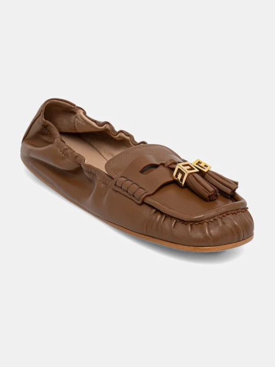Zdjęcie produktu Elisabetta Franchi mokasyny damskie skórzane brązowy