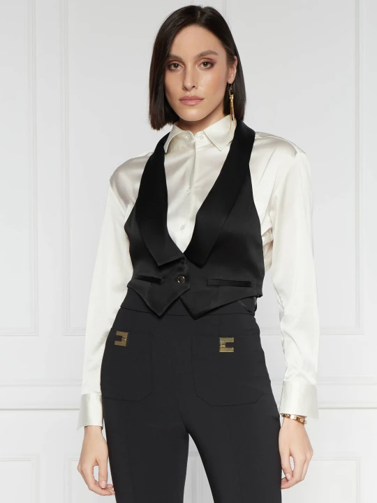 Zdjęcie produktu Elisabetta Franchi Satynowa kamizelka | Regular Fit czarny