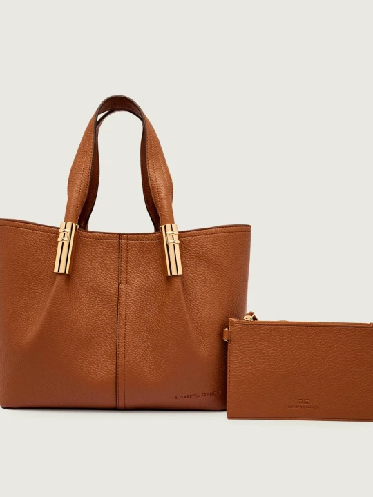 Zdjęcie produktu Elisabetta Franchi Shopperka + saszetka brązowy