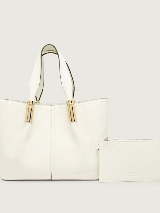 Zdjęcie produktu Elisabetta Franchi Shopperka + saszetka ecru