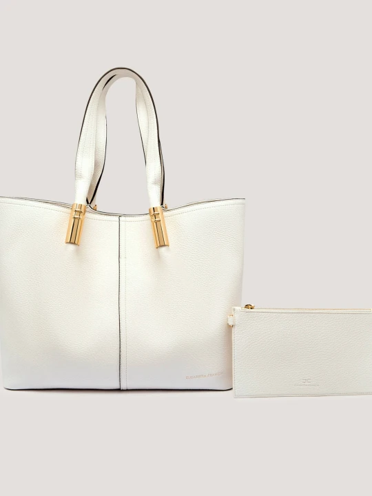 Zdjęcie produktu Elisabetta Franchi Shopperka + saszetka biały