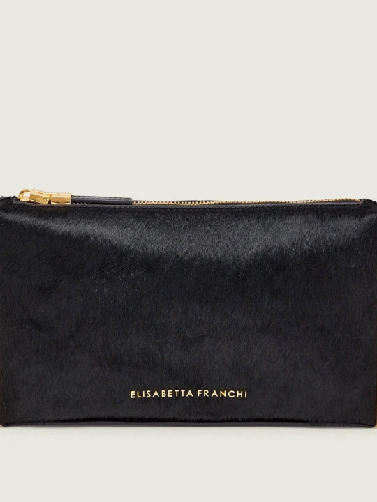 Zdjęcie produktu Elisabetta Franchi Skórzana kopertówka czarny