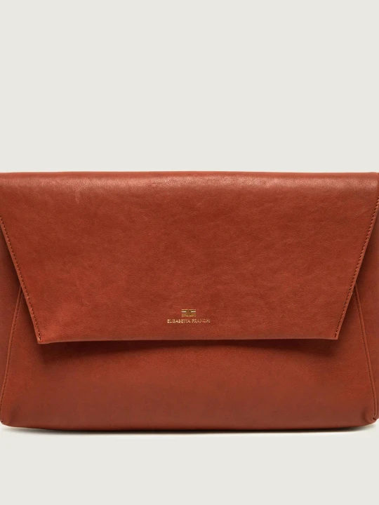 Zdjęcie produktu Elisabetta Franchi Skórzana kopertówka koniakowy